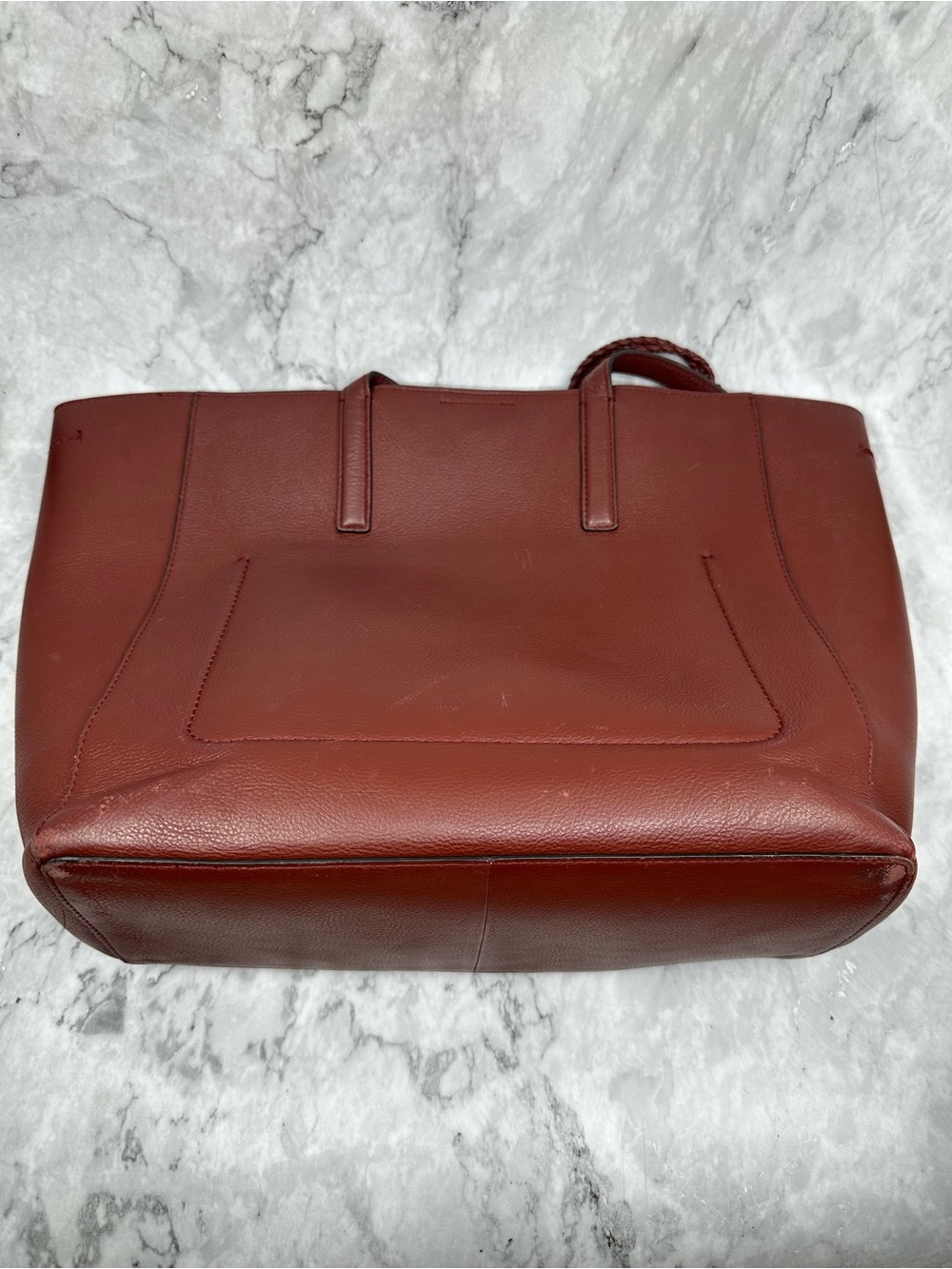 Cole Haan Rust Brown Leather Tote with Tassel - Picture 7 of 12